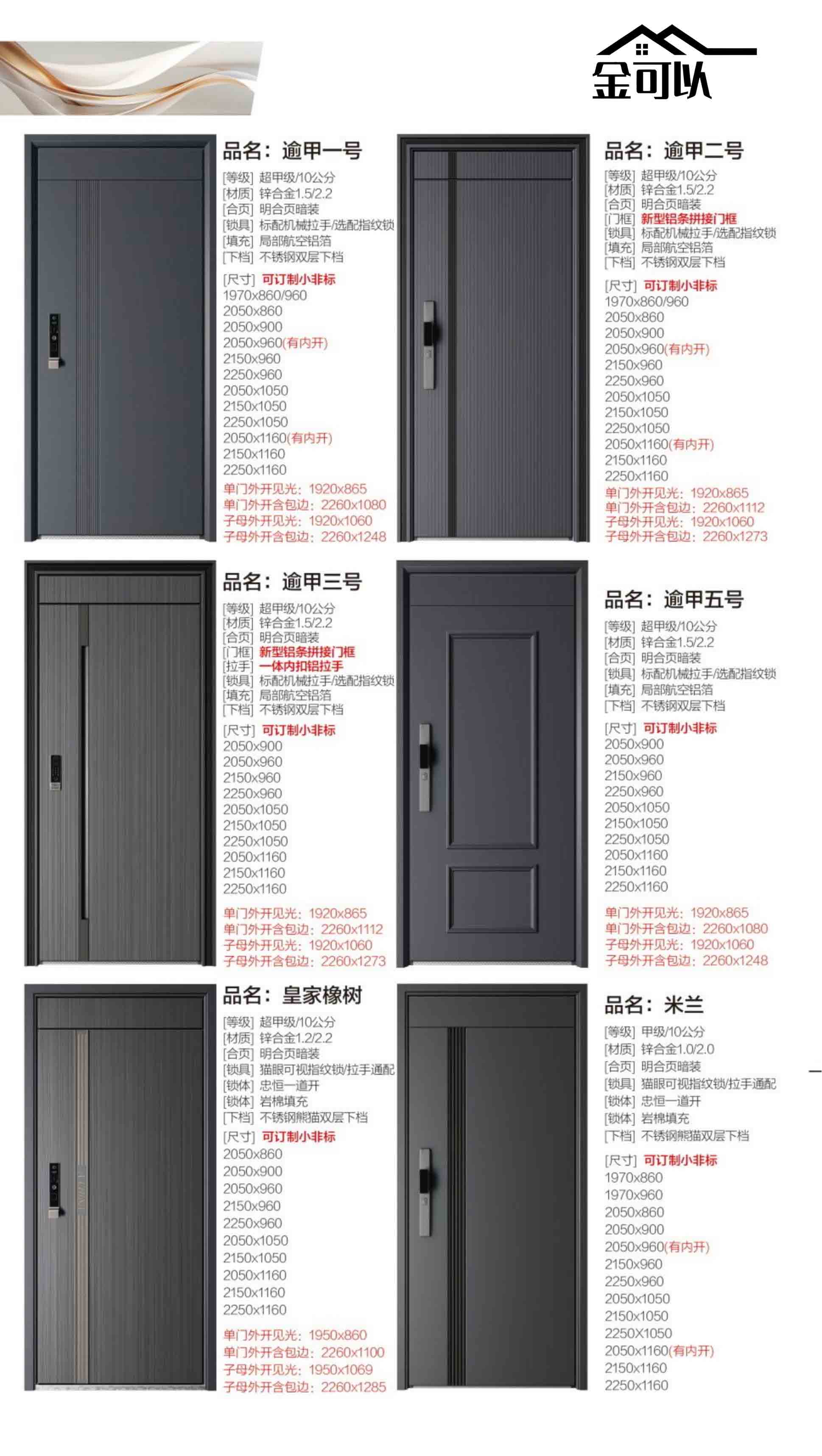 金可以入戶門效果圖大全